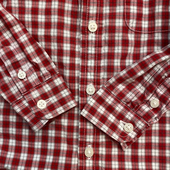 Janie and Jack Plaid Poplin Long Sleeve Button Down Dress Shirt Boys Christmas - Picture 5 of 11